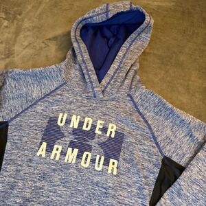 Under Armour ColdGear Storm Hoodie Womens Medium Blue Space Dye Pullover